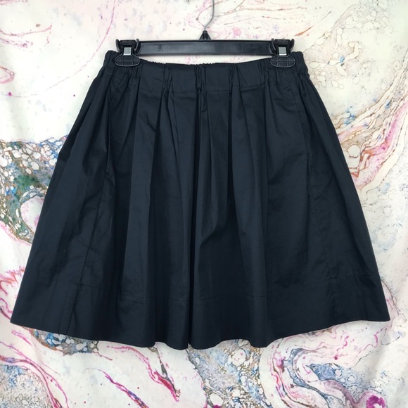 Everlane Pleated Cotton Poplin Circle Skirt Black - Picture 3 of 6